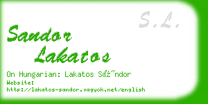 sandor lakatos business card